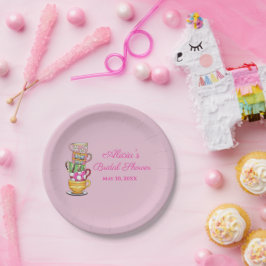 Platos de papel para fiesta de té personalizada pa