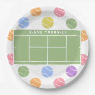 Platos de papel para fiesta de tenis