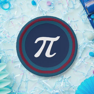 Platos de papel para fiesta del día de Pi para est