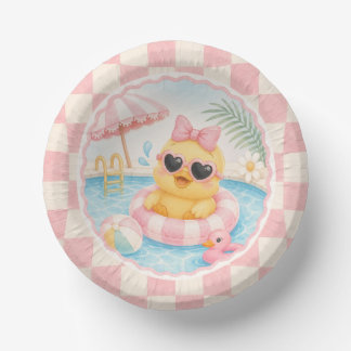 Platos de papel para fiesta en la piscina del pato