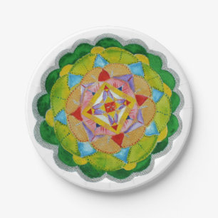 Platos de papel para fiesta Mandala 7 pulgadas
