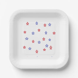 Platos de papel para fiesta patriótica de 8 unidad