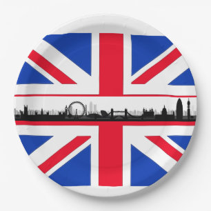 Platos de papel para fiesta temática Union Jack Sk