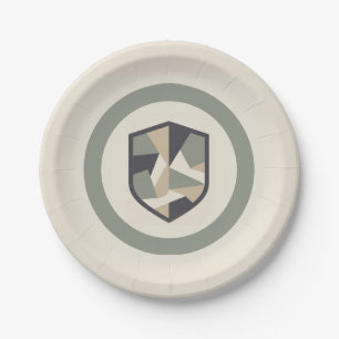 Platos de papel para fiestas militares de camuflaj