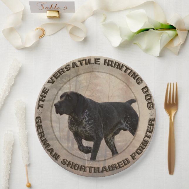Platos de papel para German Shorthaired Pointers ( (Boda)