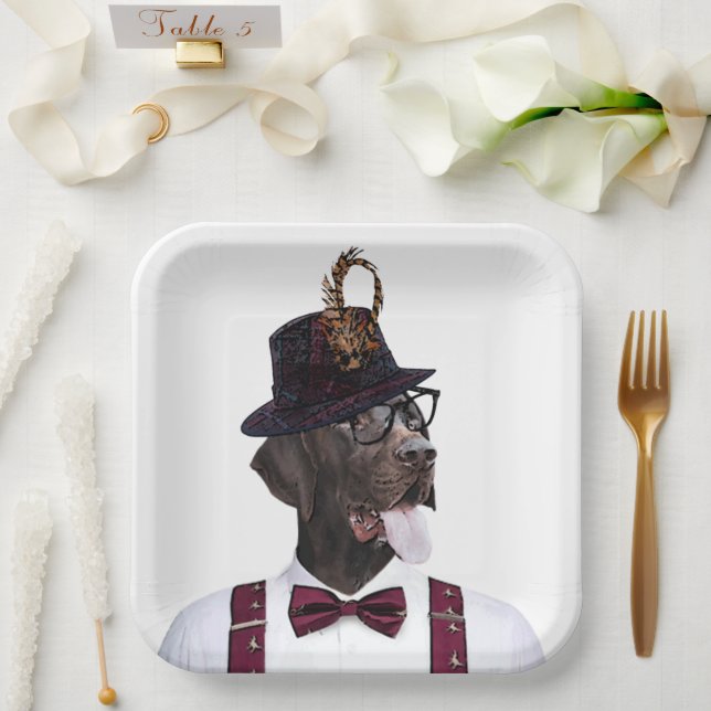 Platos de papel para German Shorthaired Pointers ( (Boda)