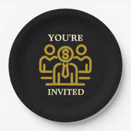 Platos de papel para invitación a eventos corporat