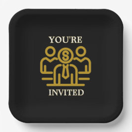 Platos de papel para invitación a eventos corporat