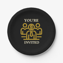 Platos de papel para invitación a eventos corporat