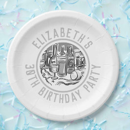 Platos de papel para la celebración de los 30 años