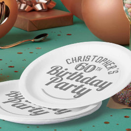 Platos de papel para la celebración de los 60 años