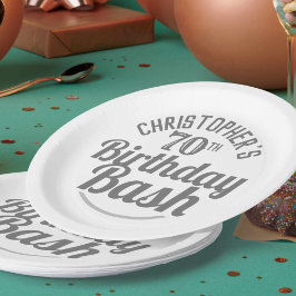Platos de papel para la celebración de los 70 años