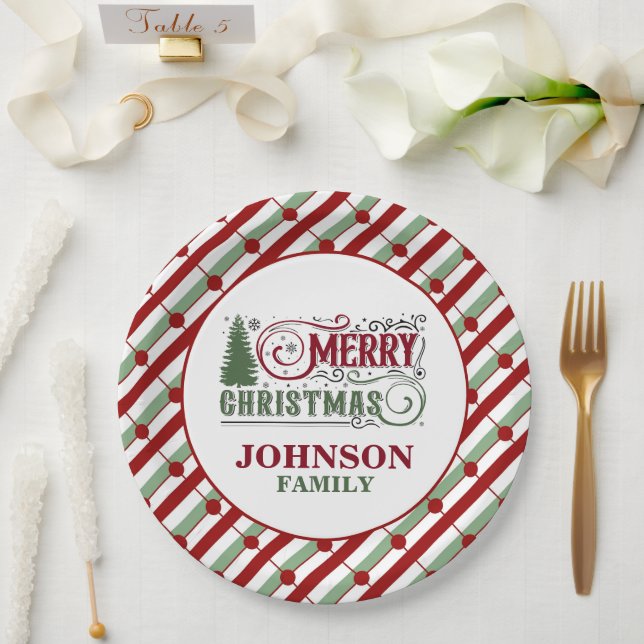 Platos de papel para la cena de Navidad (Boda)
