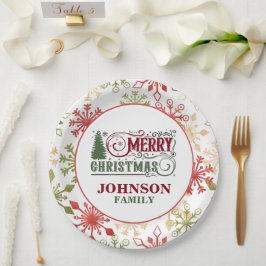 Platos de papel para la cena de Navidad