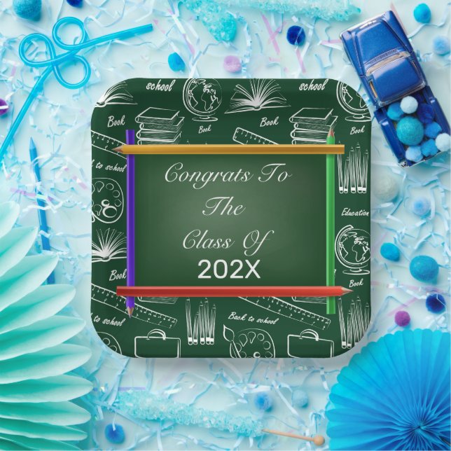 Platos de papel para la clase graduada (Fiesta)
