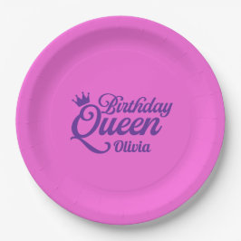 Platos de papel para la Reina del Cumpleaños