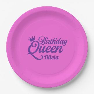 Platos de papel para la Reina del Cumpleaños