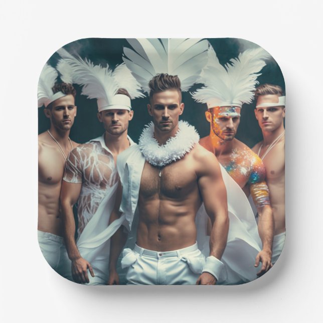 Platos de papel para LGBTQ+ o despedida de soltera (Anverso)