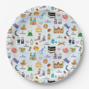 Platos de papel para niños Eid Mubarak – Islámico