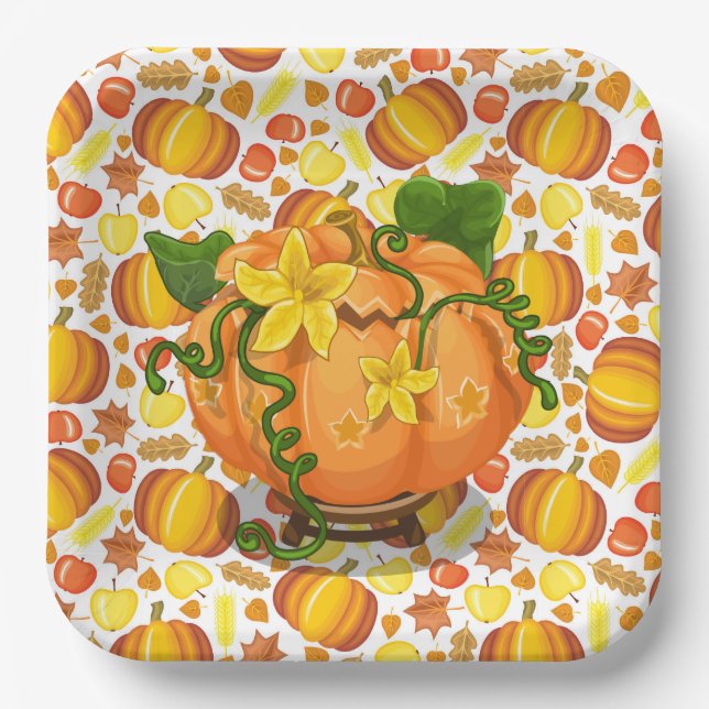 Platos De Papel Para Otoño (Anverso)