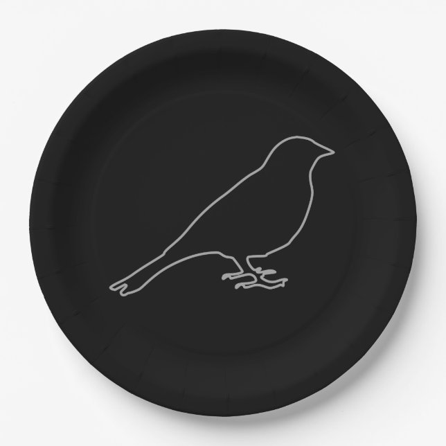 Platos de papel para pájaros negros (Anverso)