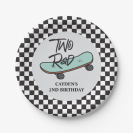 Platos de papel para segundo cumpleaños Skateboard