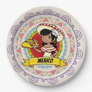 Platos de papel para tacos mexicanos