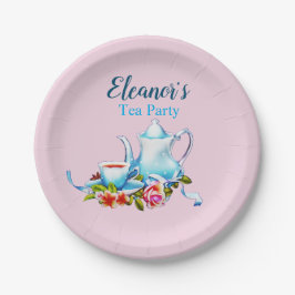 Platos de papel para té de papel floral 