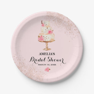 Platos de papel para té de pasteles de rosa para d