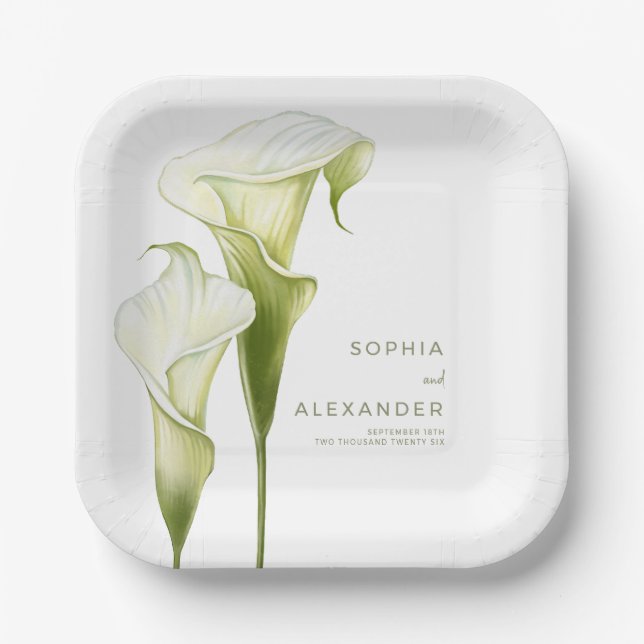 Platos de papel para una boda moderna.  (Anverso)