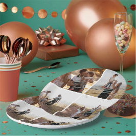Platos de Papel Personalizados con Collage de 4 Fo