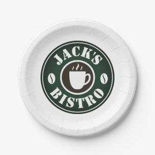 Platos de papel personalizados con logotipo de neg