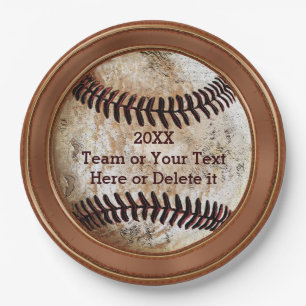 Platos de papel personalizados de béisbol vintage