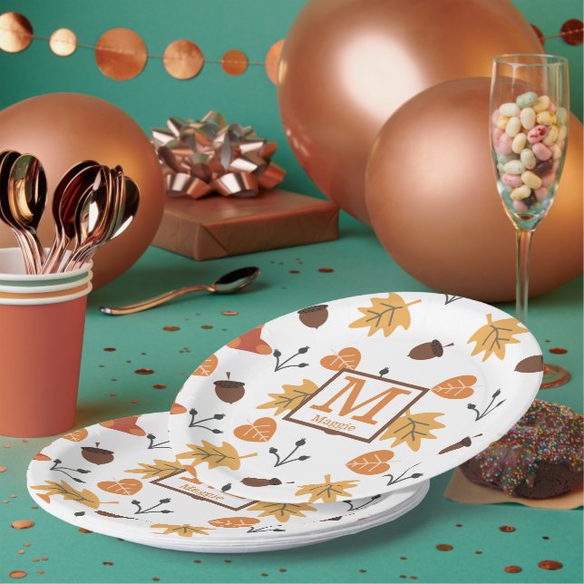 Platos de Papel Personalizados de Otoño (Multi)