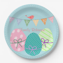 Platos de papel personalizados de Pascua Huevos li