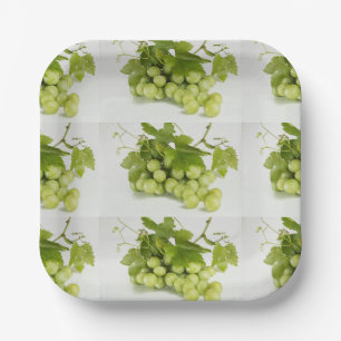 Platos de papel personalizados de uvas verdes de 7
