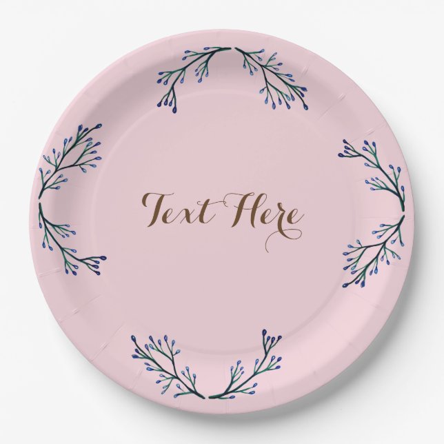 Platos de Papel Personalizados Florales (Anverso)