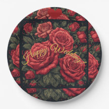 Platos de Papel Personalizados Florales "Feliz Bod