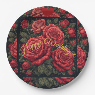 Platos de Papel Personalizados Florales "Feliz Bod