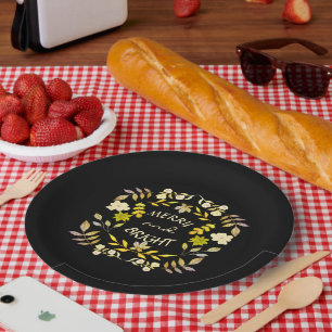 Platos de papel personalizados GOLDEN MERRY AND BR