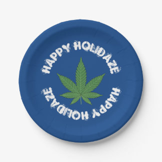 Platos de papel personalizados Happy Holidaze