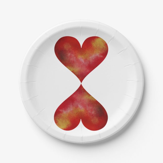 Platos de papel personalizados Hearts 18 cm (Anverso)