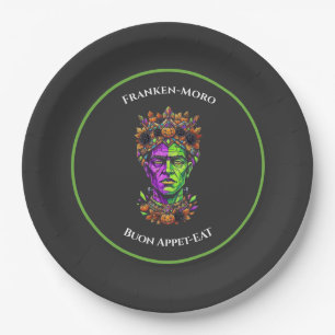 Platos de Papel Personalizados Neon Halloween Fran