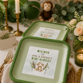 Platos de papel personalizados para baby shower de