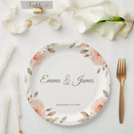 Platos de papel personalizados para boda con diseñ