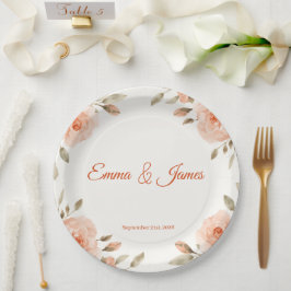 Platos de papel personalizados para boda con diseñ