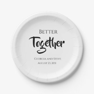 Platos de papel personalizados para boda Mejor Jun
