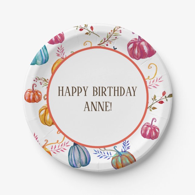 Platos de papel personalizados para cumpleaños de  (Anverso)