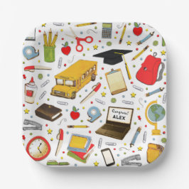Platos de papel personalizados para fiesta de grad