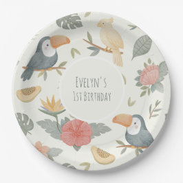 Platos de Papel Personalizados Safari Toucan Tropi